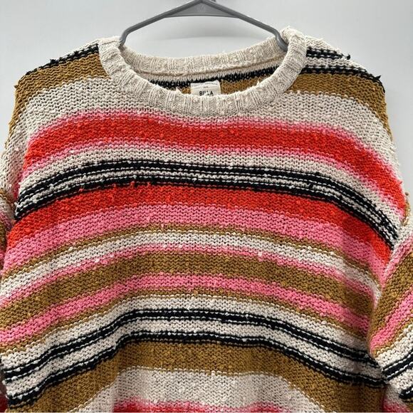 Billabong Easy Going Multicolor Chunky Knit Long Sleeve Cropped Sweater Sz XS - Picture 4 of 11